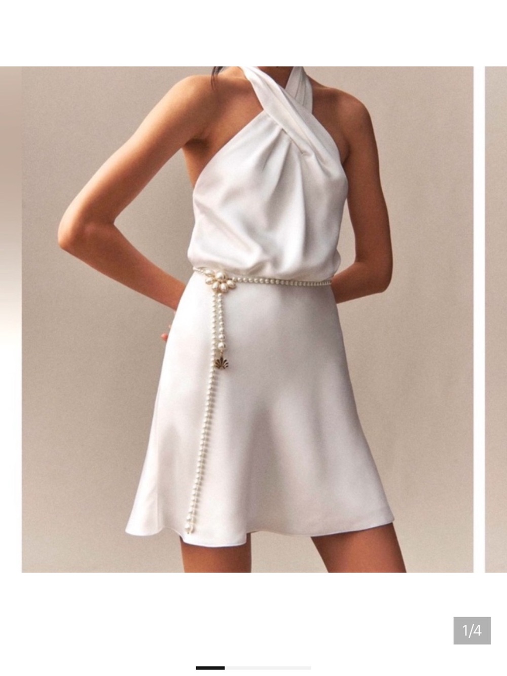 NWT BHLDN white halter dress